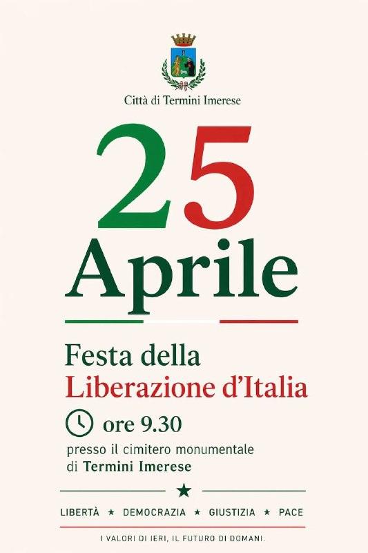 Cittadine e cittadini, il 25 Aprile - celebriamo la Festa della Liberazione , una giornata simbolo di libertà, democrazi...