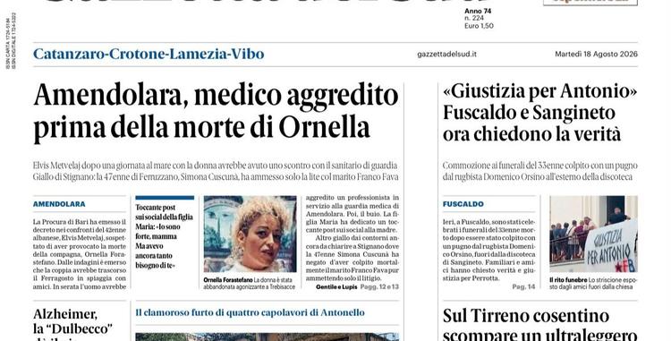 Rassegna stampa 18-08-2026 edizioni Calabria