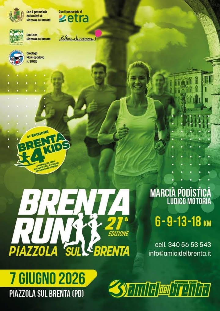 🏃‍♂️🌳 Domenica 7 Giugno: torna la "Brenta Run" a Piazzola sul Brenta! (21ª Edizione) Tutto pronto per la marcia non co...