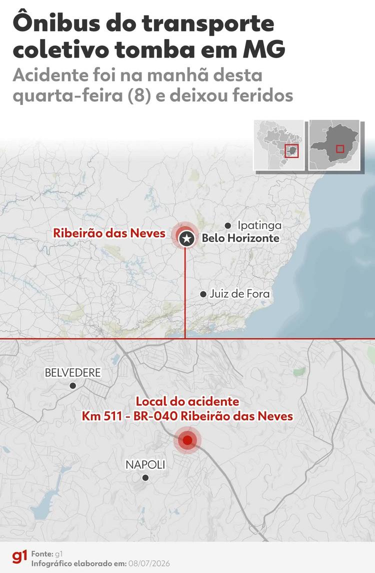 Confusão com motorista, relatos divergentes: o que se sabe sobre ônibus que tombou na BR-040
