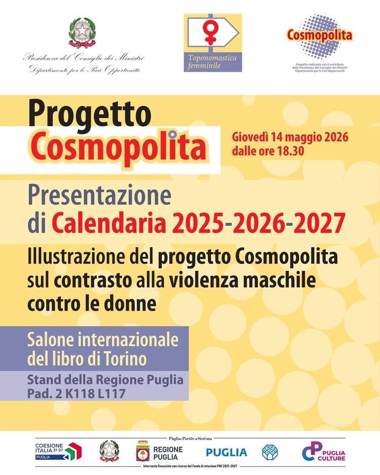 Il progetto Cosmopolita domani al Salone del Libro di Torino Giovedì 14 maggio, alle ore 18.30, il Comune di Francavilla...