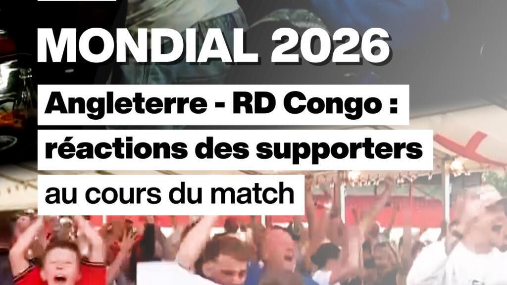 Réactions des supporters des Léopards et des Three Lions au cours de leur match