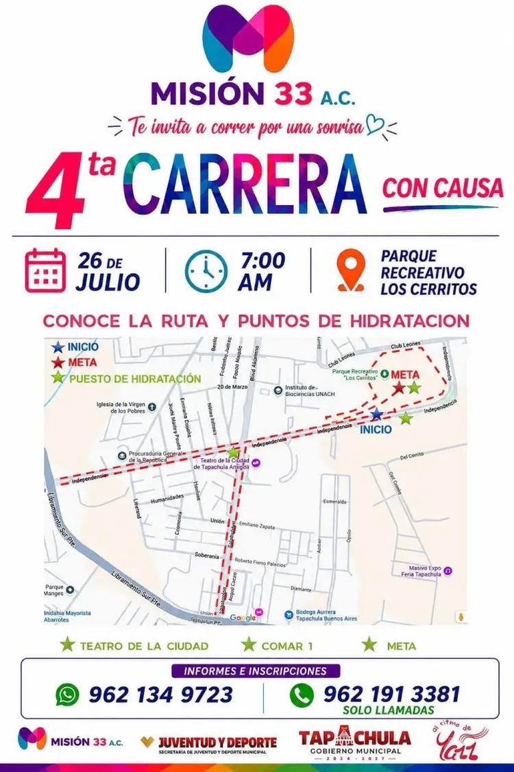 ¡Corre por una sonrisa! Todo listo para la 4.ª Carrera con Causa de “Misión 33”