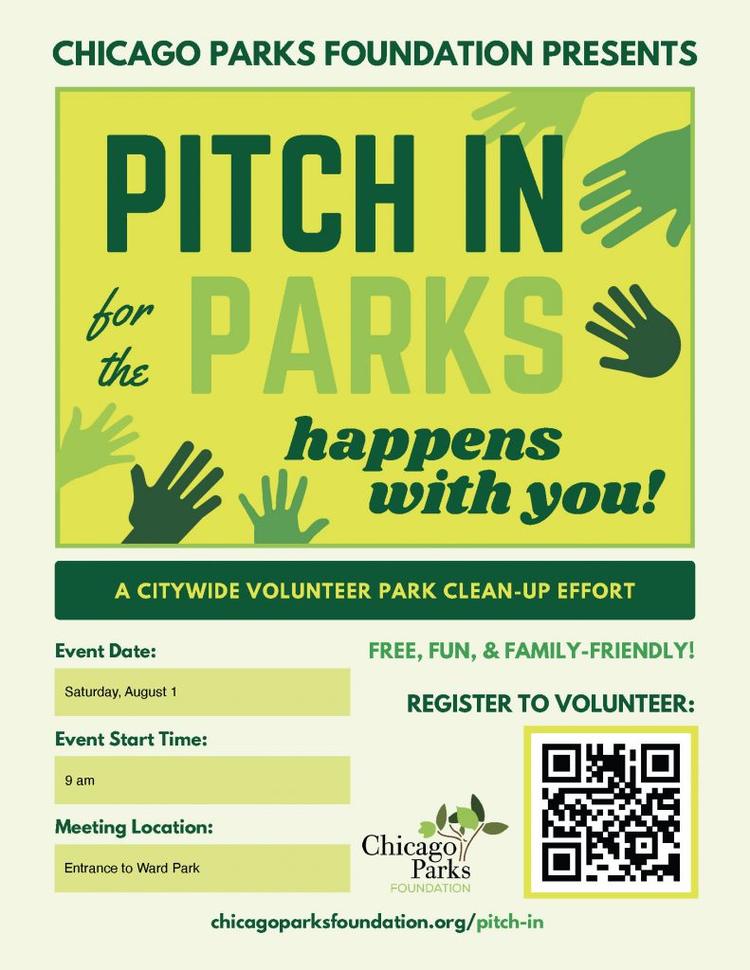 Cancelled due to rain – Pitch In for the Parks – Ward Park Clean Up – August 1