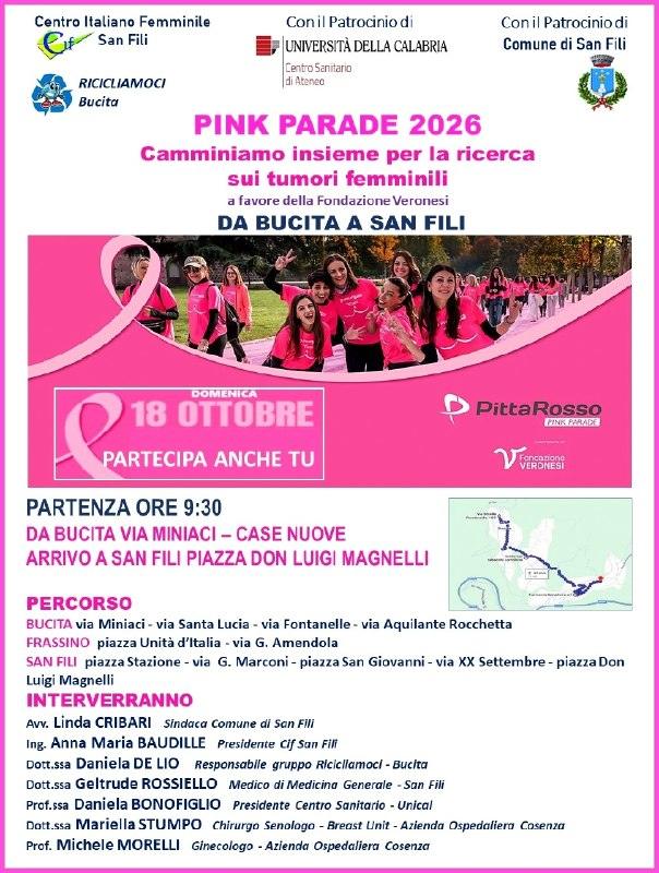 𝐏𝐈𝐍𝐊 𝐏𝐀𝐑𝐀𝐃𝐄 𝟐𝟎𝟐𝟔 – 𝐂𝐚𝐦𝐦𝐢𝐧𝐢𝐚𝐦𝐨 𝐢𝐧𝐬𝐢𝐞𝐦𝐞 𝐩𝐞𝐫 𝐥𝐚 𝐫𝐢𝐜𝐞𝐫𝐜𝐚 𝐬𝐮𝐢 𝐭𝐮𝐦𝐨𝐫𝐢 𝐟𝐞...
