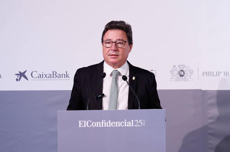  Guillermo Santamaría Galdón, consejero de Economía, Empleo y Transformación Digital de la Junta de Extremadura, durante la apertura institucional. 