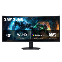 Samsung 40-inch Odyssey G7 curved gaming monitor on white background