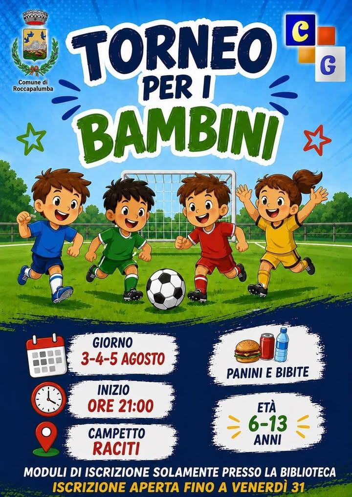 🌟 Torneo dei Bambini ⚽🏆 Tre serate dedicate allo sport, al divertimento e alla passione per il calcio! Vi aspettiamo i...