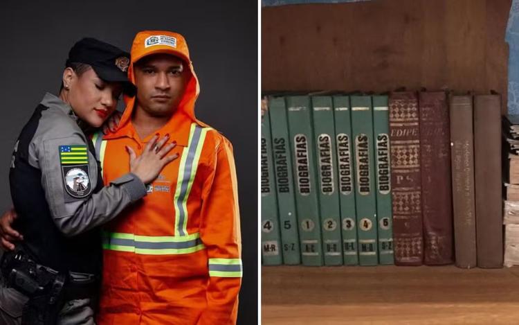 Gari que emocionou com ensaio de 25 anos de casamento pegava livros jogados nas ruas para ajudar mulher a estudar para ser policial