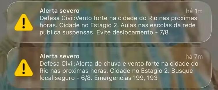 Defesa Civil faz novo alerta sobre ventos fortes nesta sexta-feira (7) no Rio