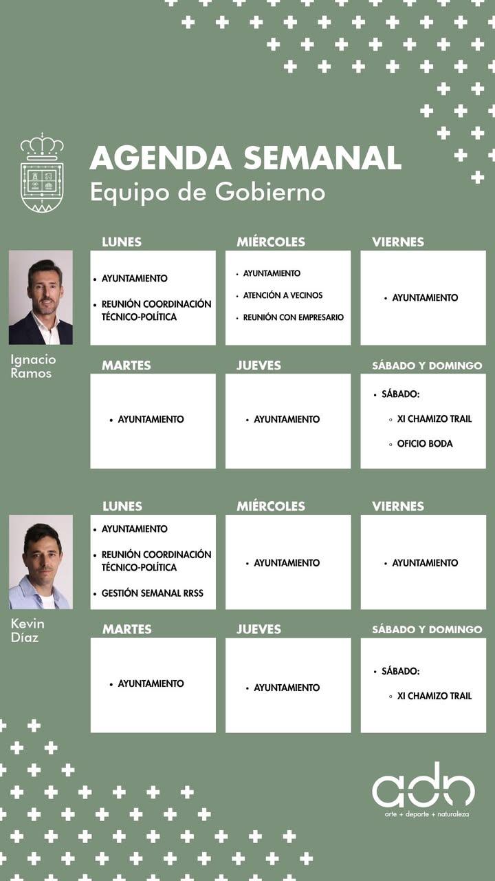 🗓️ AGENDA SEMANAL EQUIPO DE GOBIERNO (19 DE OCTUBRE - 25 DE OCTUBRE) ✅ Queda publicada la programación con todos los ev...