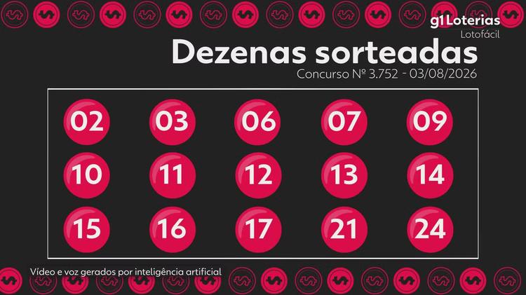 Lotofácil hoje: resultado do concurso 3752 e números sorteados