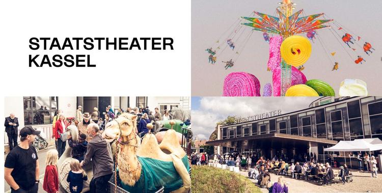  Staatstheater Kassel, Menschen beim Großen Theaterfest und Rummelnachtstraum, fliegende Süßigkeiten 