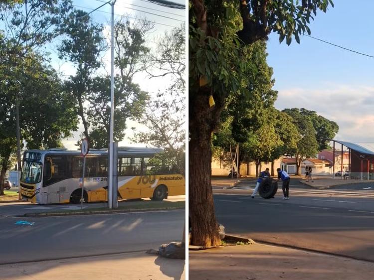 Ônibus do transporte público perde roda durante trajeto em Indaiatuba