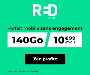 🔖 Red by SFR, forfait 5G illimité/140Go à 11€/mois