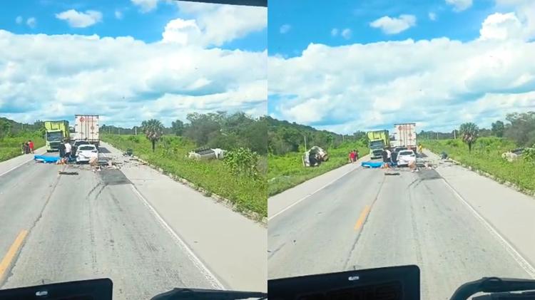 Acidente com quatro veículos deixa 10 feridos no interior do Ceará