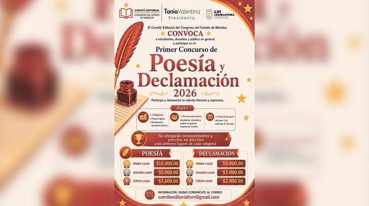 Tania Valentina invita al Primer Concurso de Poesía y Declamación en el Congreso