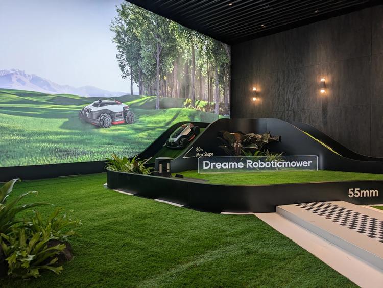 a dreame robot lawn mower on display at IFA