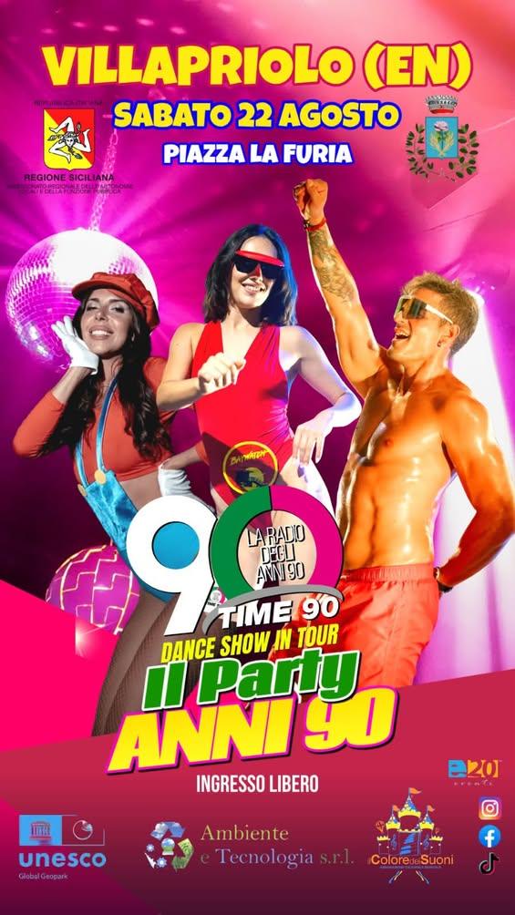 🎉 STASERA VILLAPRIOLO TORNA AGLI ANNI ’90! 🕺✨ Questa sera, sabato 22 agosto, Piazza La Furia si trasforma in una grand...