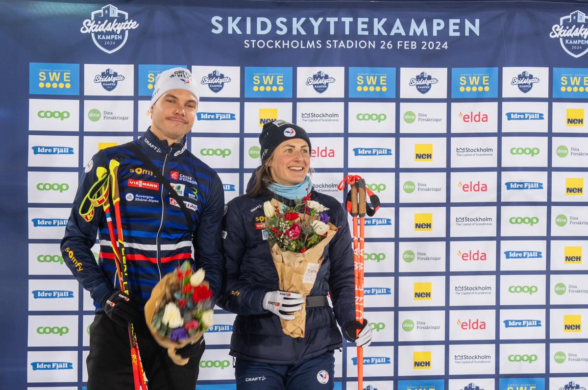 Biathlon | Stockholm : Emilien Jacquelin et Justine Braisaz-Bouchet troisièmes du premier Skidskyttekampen remporté par la Norvège