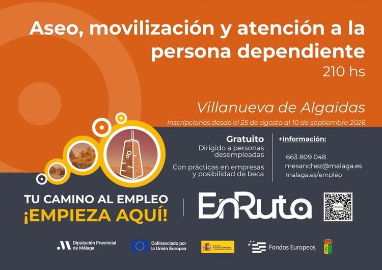 📣 CURSO EN VILLANUEVA DE ALGAIDAS PARA PERSONAS DESEMPLEADAS 🎓 La Diputación de Málaga —con la cofinanciación del FSE+...