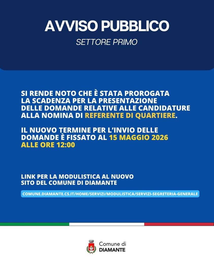 Si rende noto che è stata prorogata la scadenza per la presentazione delle domande relative alle candidature alla nomina...