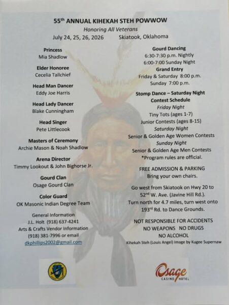55th Annual Kihekah Steh Pow Wow 2026