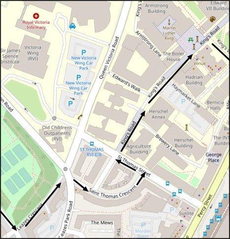 Part 9 of the Newcastle City Centre Run 7km down St Thomas Crescent and King's Road passed Haymarket Lane into King's Walk 