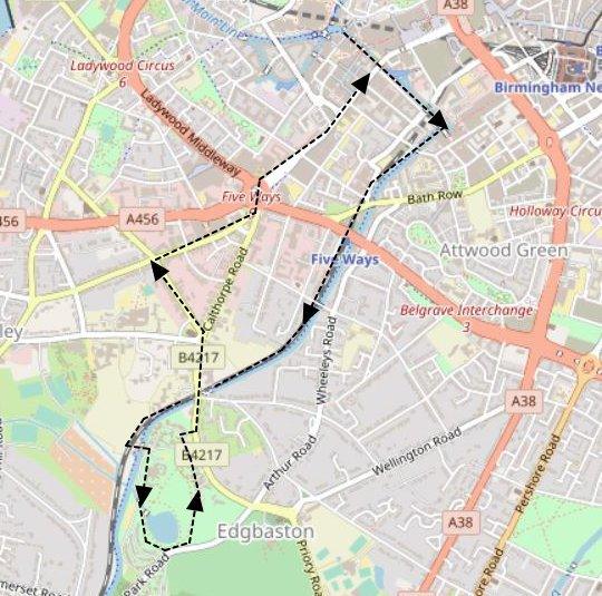 Route overview of the Short Green 