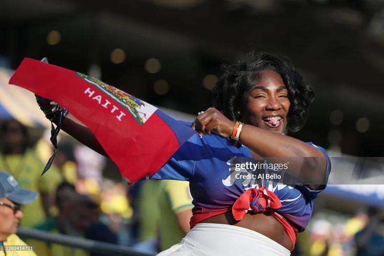 Haiti vs Brazil - A Haiti fan poses for photos as they arrive before the FIFA World Cup 2026 Group C match. 