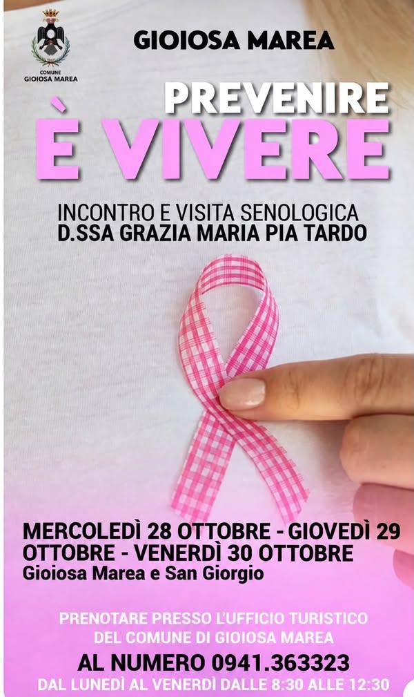 🎗️Ottobre è il mese dedicato alla sensibilizzazione sul tumore al seno. Il Comune di Gioiosa Marea promuove tre giornat...