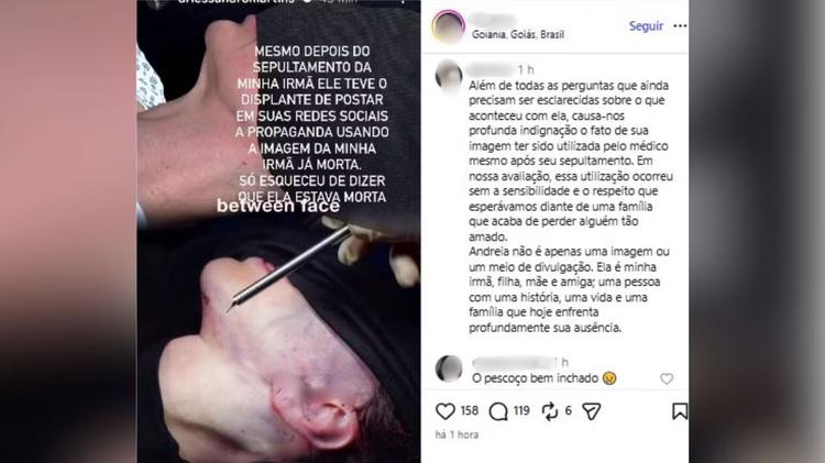Médico postou imagens de empresária após plástica e manteve foto após a morte dela, diz família