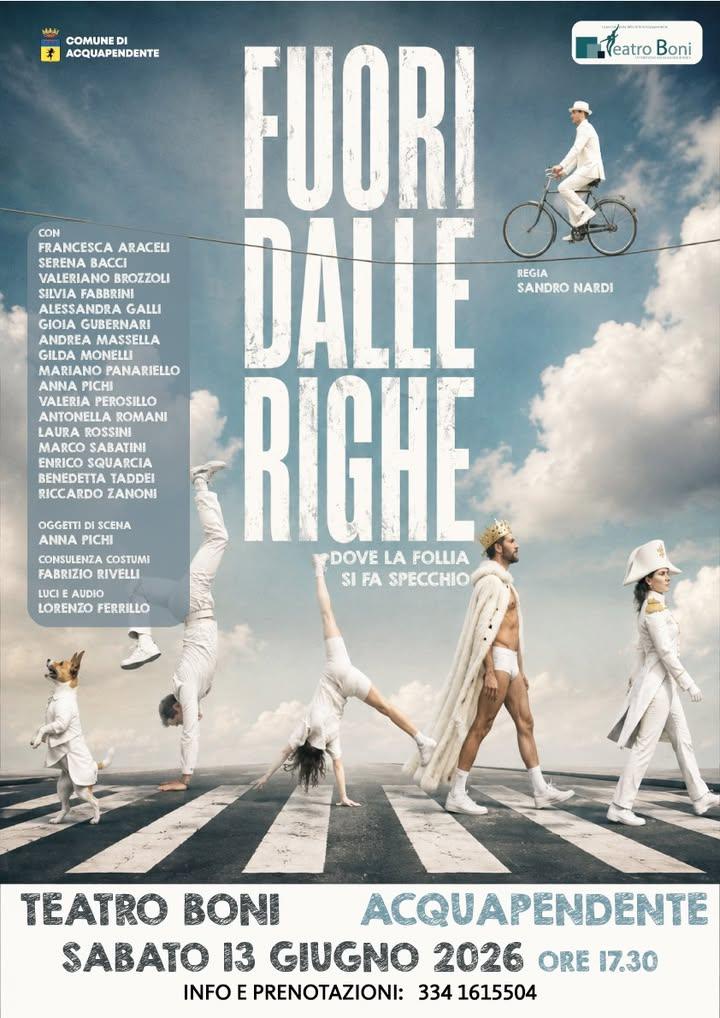 🎭 FUORI DALLE RIGHE La follia si fa specchio, l’umanità prende voce.🎭  📅Sabato 13 giugno 2026 alle ore 17:30, il Teat...