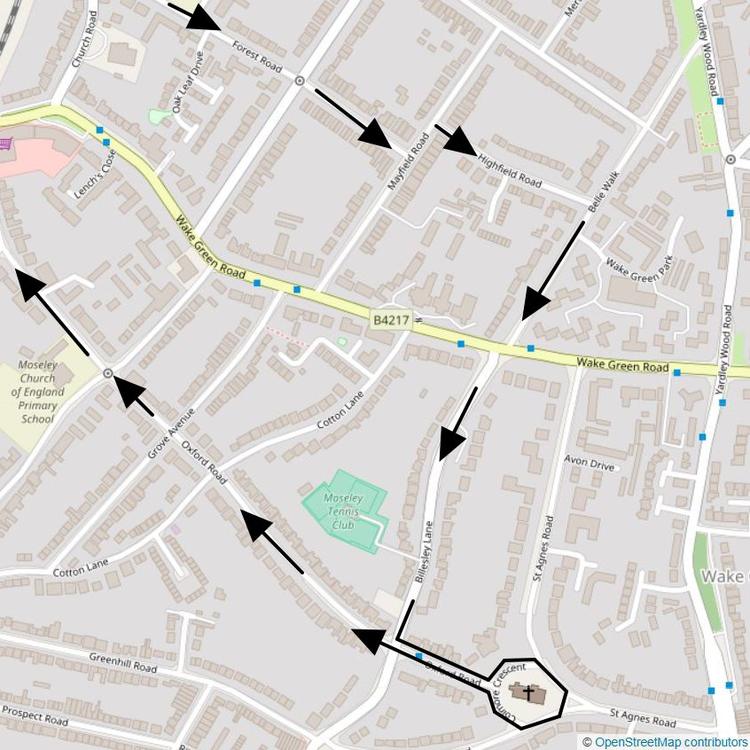 Part 9 of the Moseley Village and Cannon Hill Park Cycle route into Oxford Road