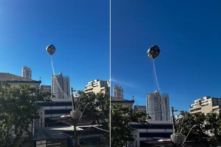 VÍDEO: Balão cai no Gonzaga, em Santos, SP