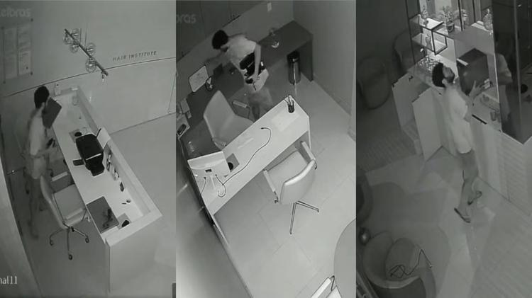 VÍDEO: Homem invade clínica com 19 câmeras, furta eletrônicos e é preso menos de uma hora depois em Vitória