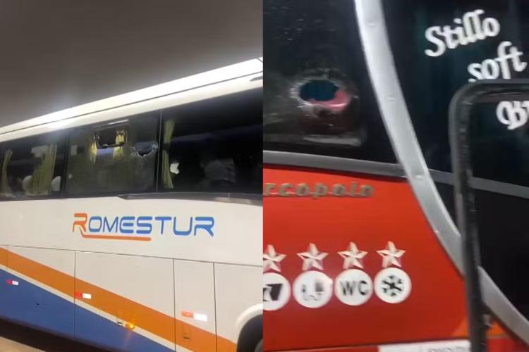 Ônibus com passageiros de evento religioso são apedrejados na BR-040, em Nova Lima