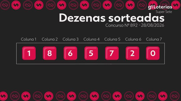 Super Sete hoje: resultado do concurso 892 e números sorteados