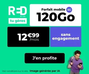 🔖 Red by SFR, forfait 5G illimité/120Go à 13€/mois