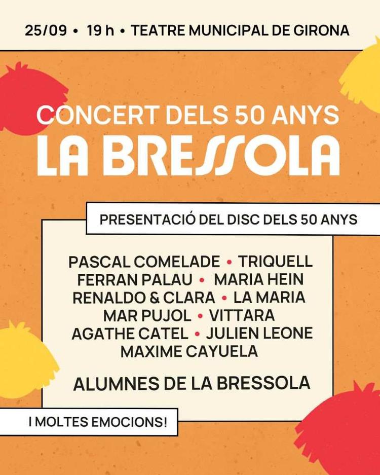 El Teatre Municipal de Girona acollirà el concert commemoratiu dels 50 anys de La Bressola