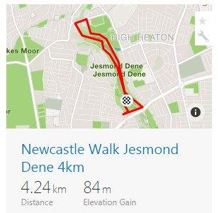 Route overview of the Jesmond Dene Valley Circular Walk