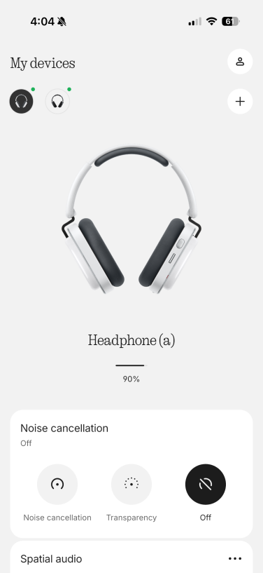 app home page of nothing (a)
