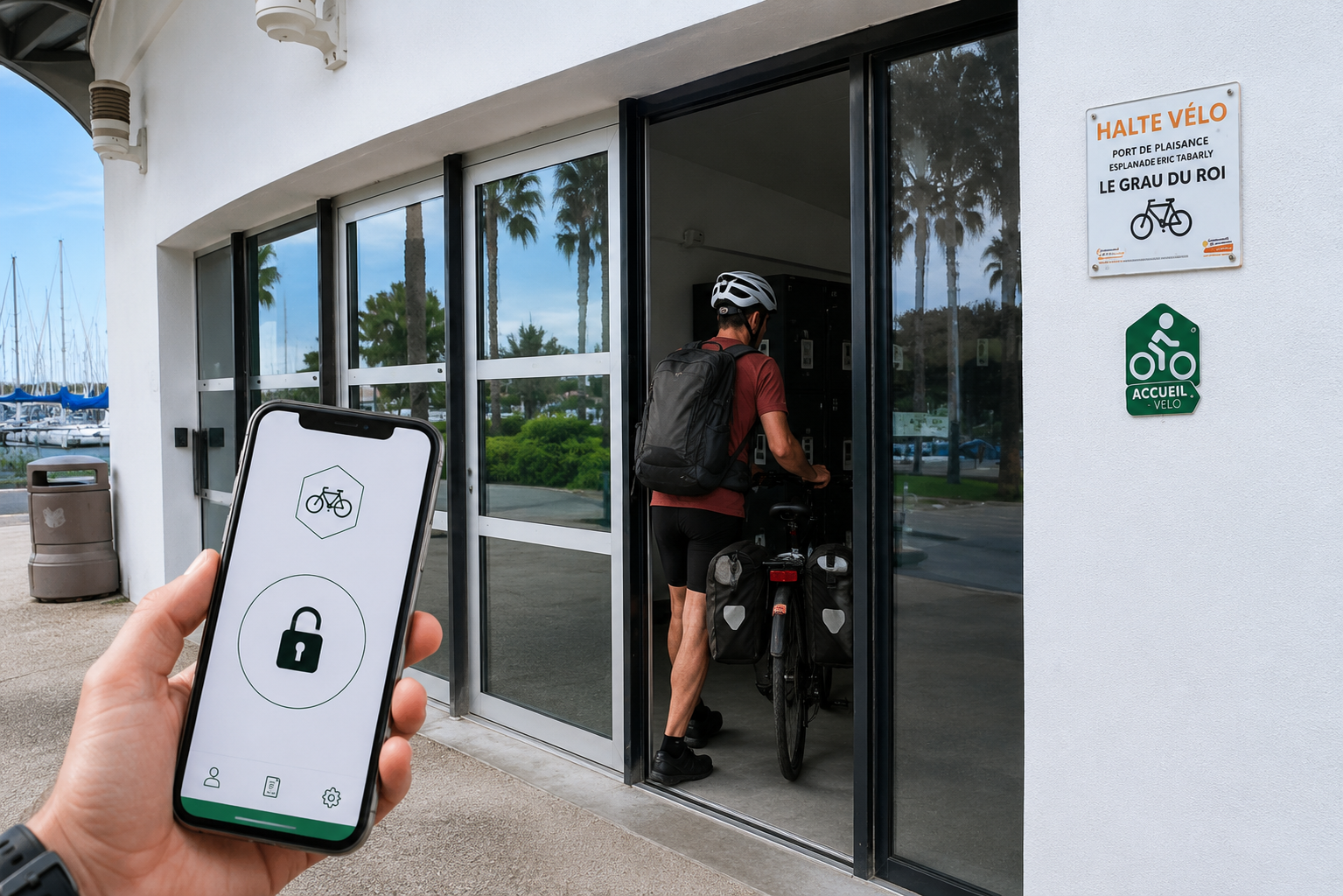 Une halte vélos sécurisée au port de plaisance du Grau-du-Roi