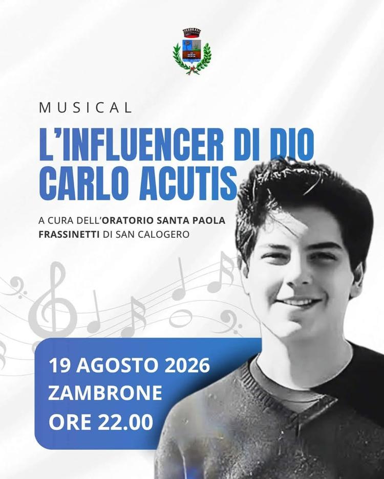 L'Influencer di Dio – Carlo Acutis La Kermesse Aramonese ospita "L'Influencer di Dio – Carlo Acutis", il musical a cura...