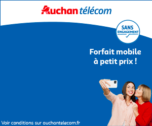 🔖 Auchan Telecom, forfait 5G illimité/100Go à 10€/mois