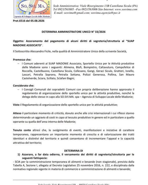 🔔Si informa la cittadinanza, i commercianti e le associazioni locali che la SO.SVI.MA. SpA, in qualità di ente gestore...