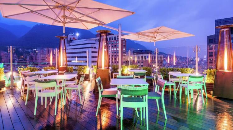 The terraza in Bogota's Hilton Hotel, in Colombia
