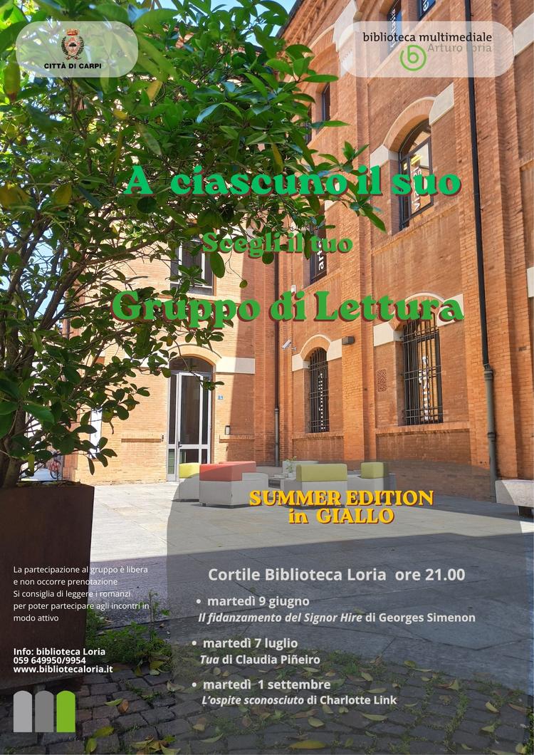 GRUPPO DI LETTURA SUMMER EDITION IN GIALLO
