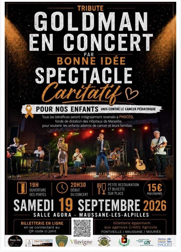 UN TRIBUTE GOLDMAN POUR LUTTER CONTRE LE CANCER PÉDIATRIQUE À MAUSSANE SAMEDI 19 SEPTEMBRE 2026