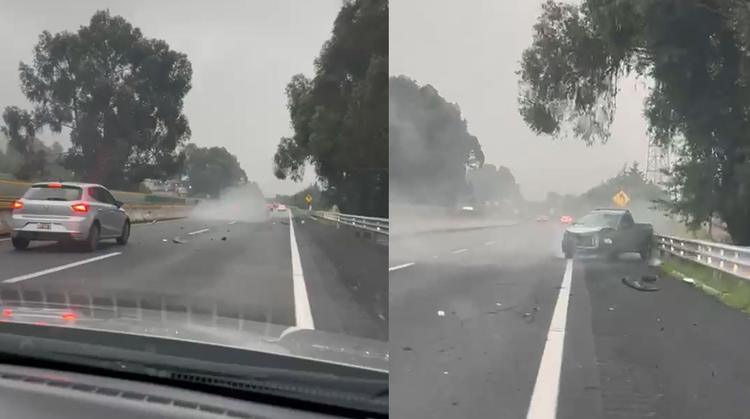 ¡Cuidado! Captan impresionante choque en la México-Cuernavaca; hay caos vial hacia la CDMX
